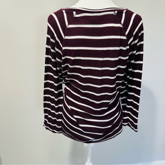 MIX BY 41 HAWTHORN Arnold Three Quarter Sleeve Raglan Knit Top, Burgundy, Medium - Picture 5 of 7